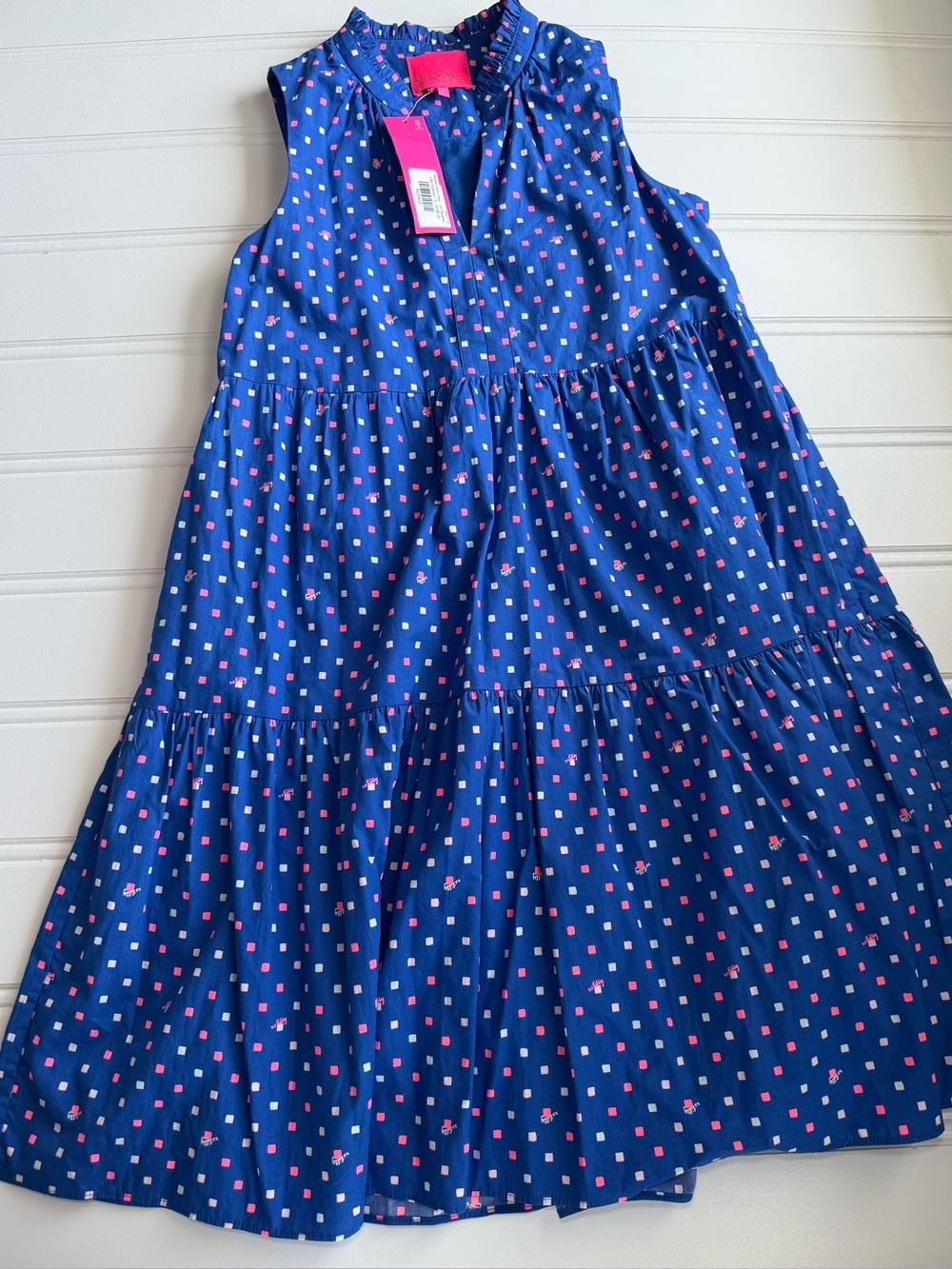 Lilly Pulitzer Novella Swing Dress Borealis Blue Lilly Square Small NEW 3213